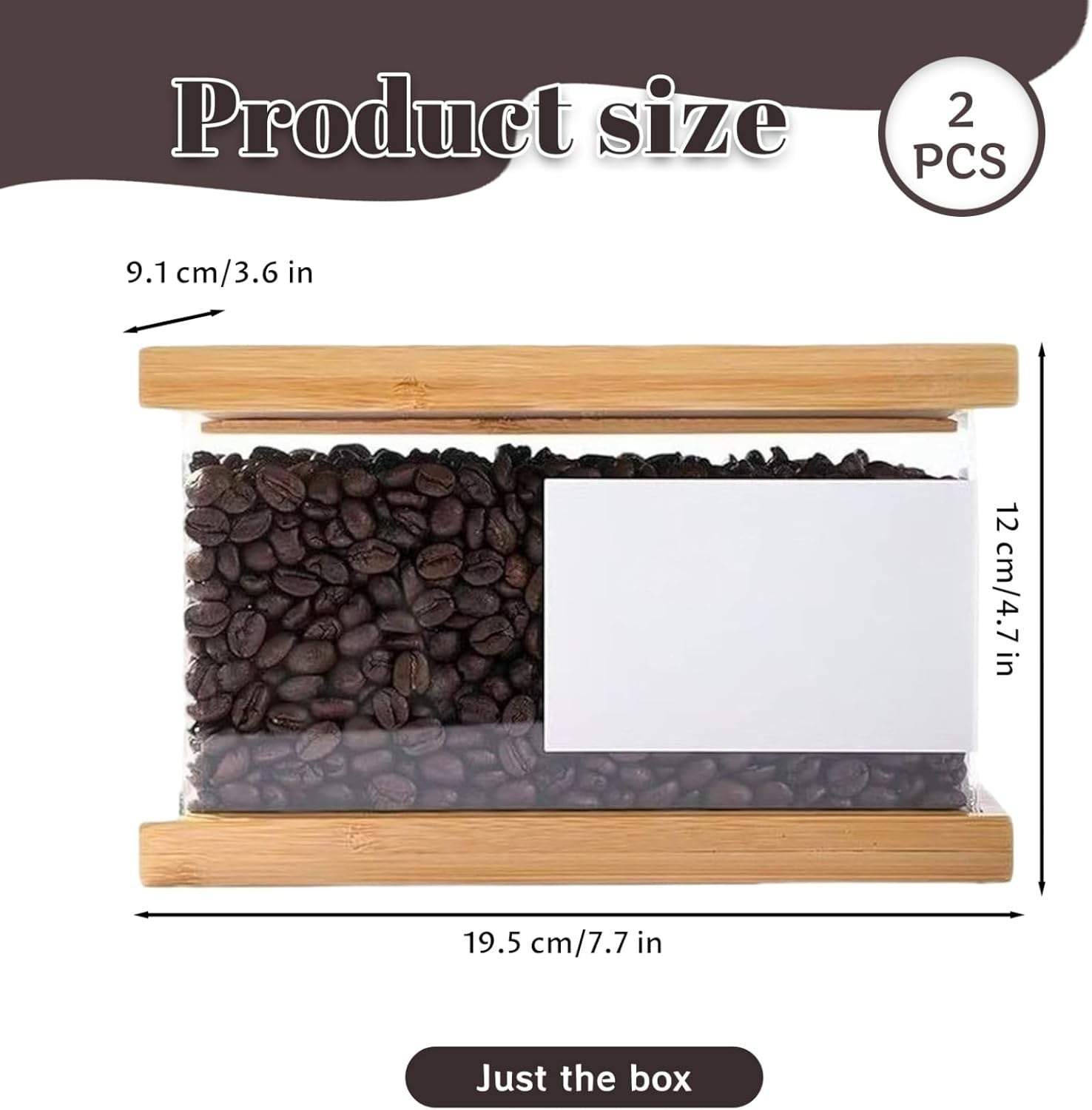 2PCS Wooden Cereal Storage Containers Airtight Snack Rice Dispenser
