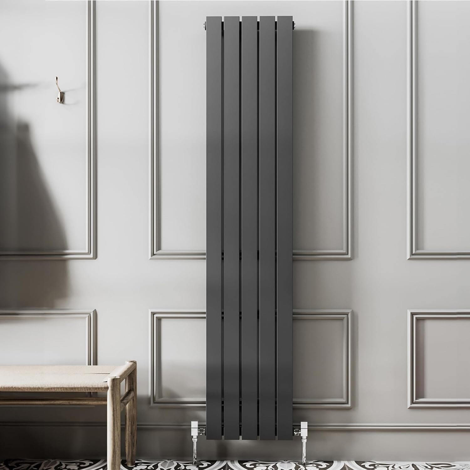 Vertical Anthracite Grey Double Panel Radiator 1600x340mm Central Heating