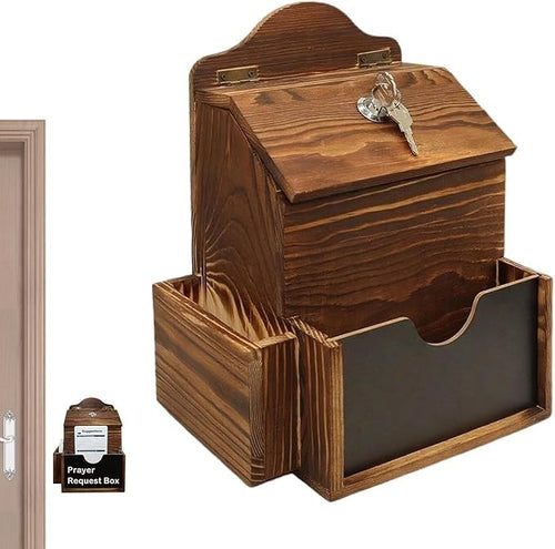 Lockable Wall Mounted Suggestion Box – Dual Slot, Secure Message Organizer, 27cm