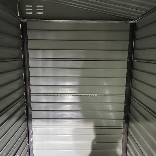 Galvanized Metal Garden Shed 1.44x2.7x2m Outdoor Bike & Tool Storage
