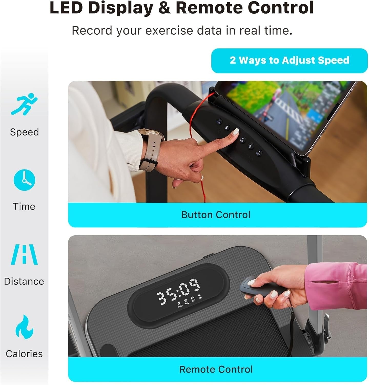 3-in-1 Foldable Treadmill Under Desk Walking Pad 12KM/H Home Gym