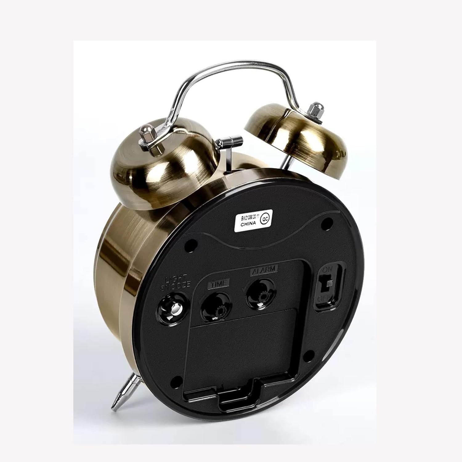 Loud Twin Bell Alarm Clock Small Retro Analog Night Light for Heavy Sleepers