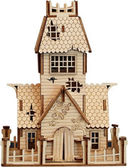 3D Wooden Halloween House Puzzle Kit Spooky DIY Decor Gift Adults