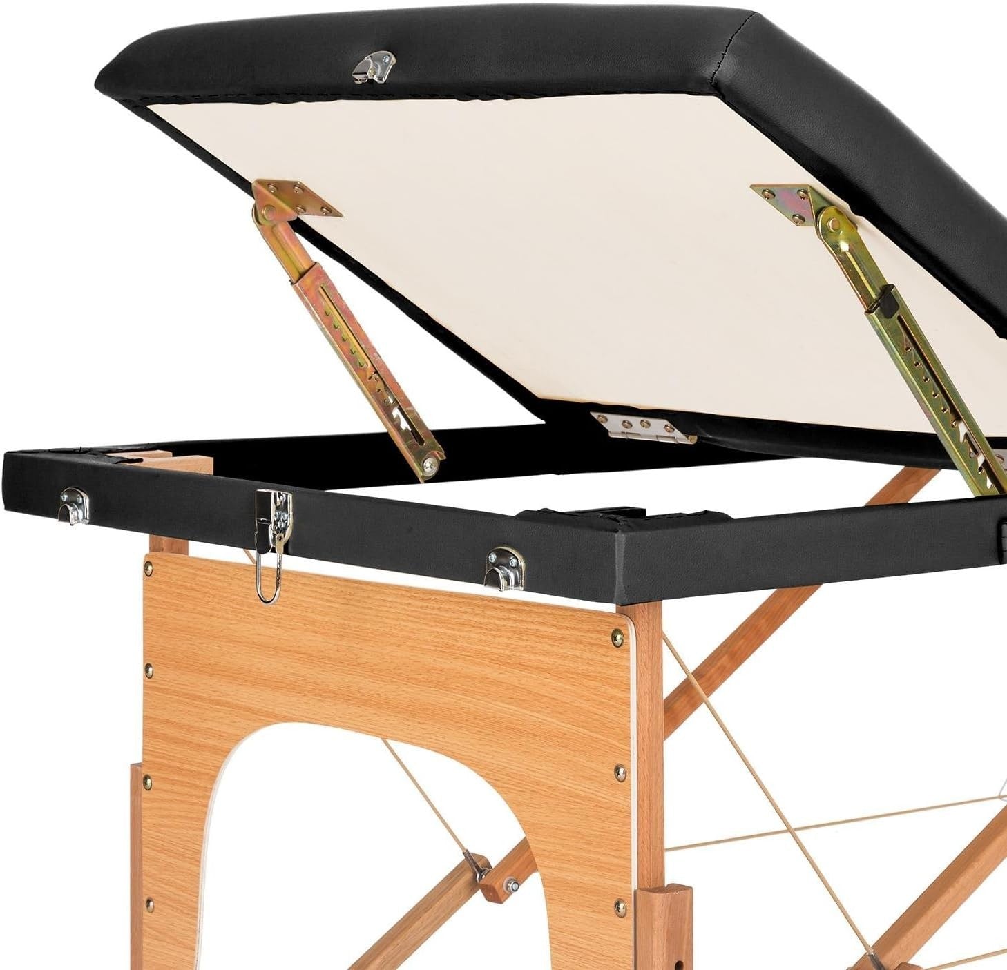 Stationary Wooden Massage Table Spa Therapy Bed Upholstered Comfort Surface