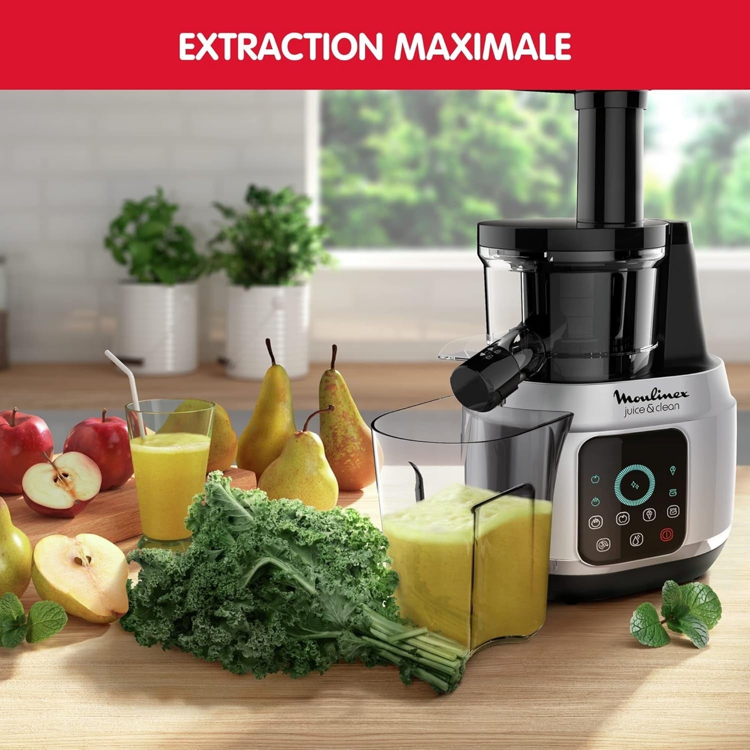 Cold Press Juicer Pulp Control 150W Touch Screen Reverse Silver
