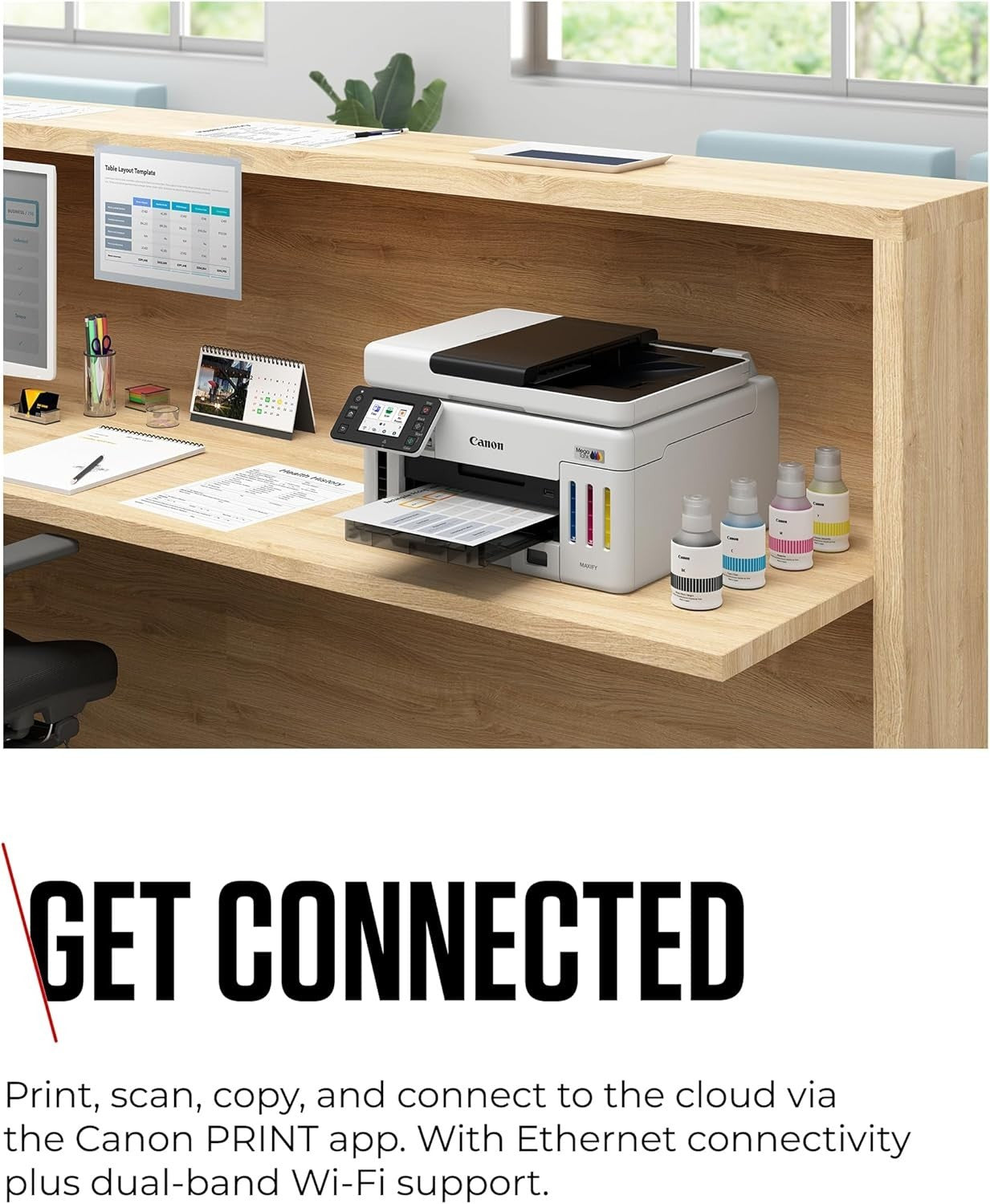 Compact Wireless Colour MegaTank Printer Scanner Copier Auto-Duplex