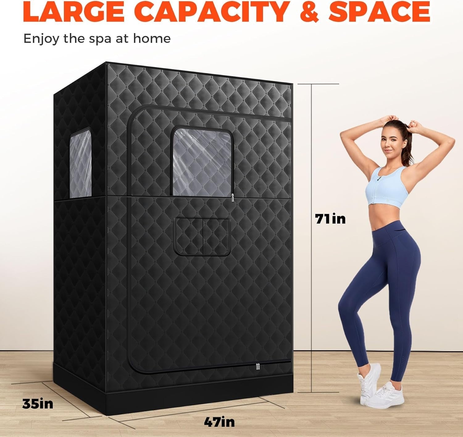 XL Portable Steam Sauna Tent 2-Person – Home Full Body Spa Box 71"