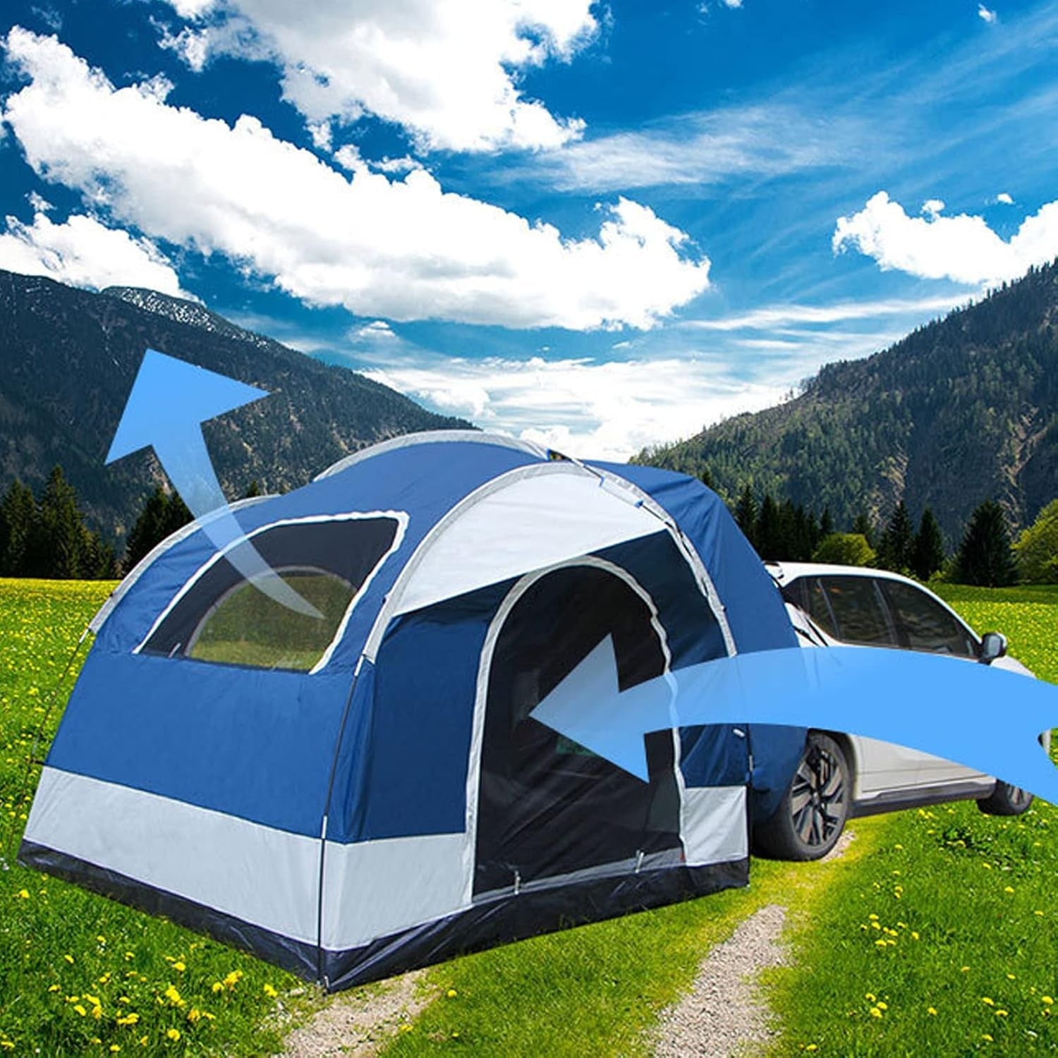 Double Layer Waterproof 3–4 Person Camping Tent Outdoor Tailgate