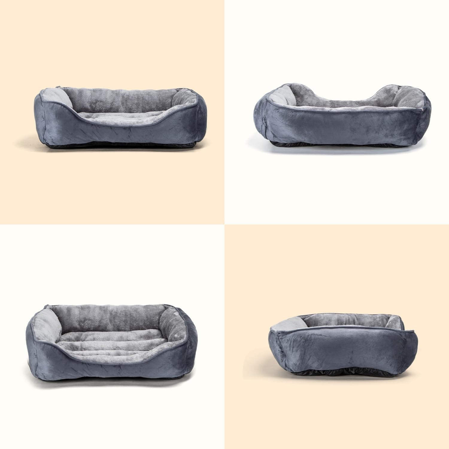 Extra Large Dog Bed 87x77x20cm Plush Washable Non Slip Grey