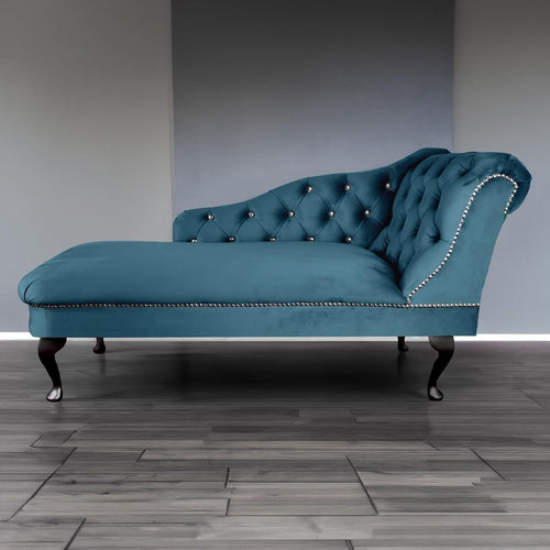 Teal Velvet Chaise Lounge Sofa Right Hand – Durable, Stylish & Comfortable