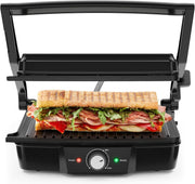 4-Slice Panini Press & Indoor Grill, Adjustable Temp, Nonstick Plates