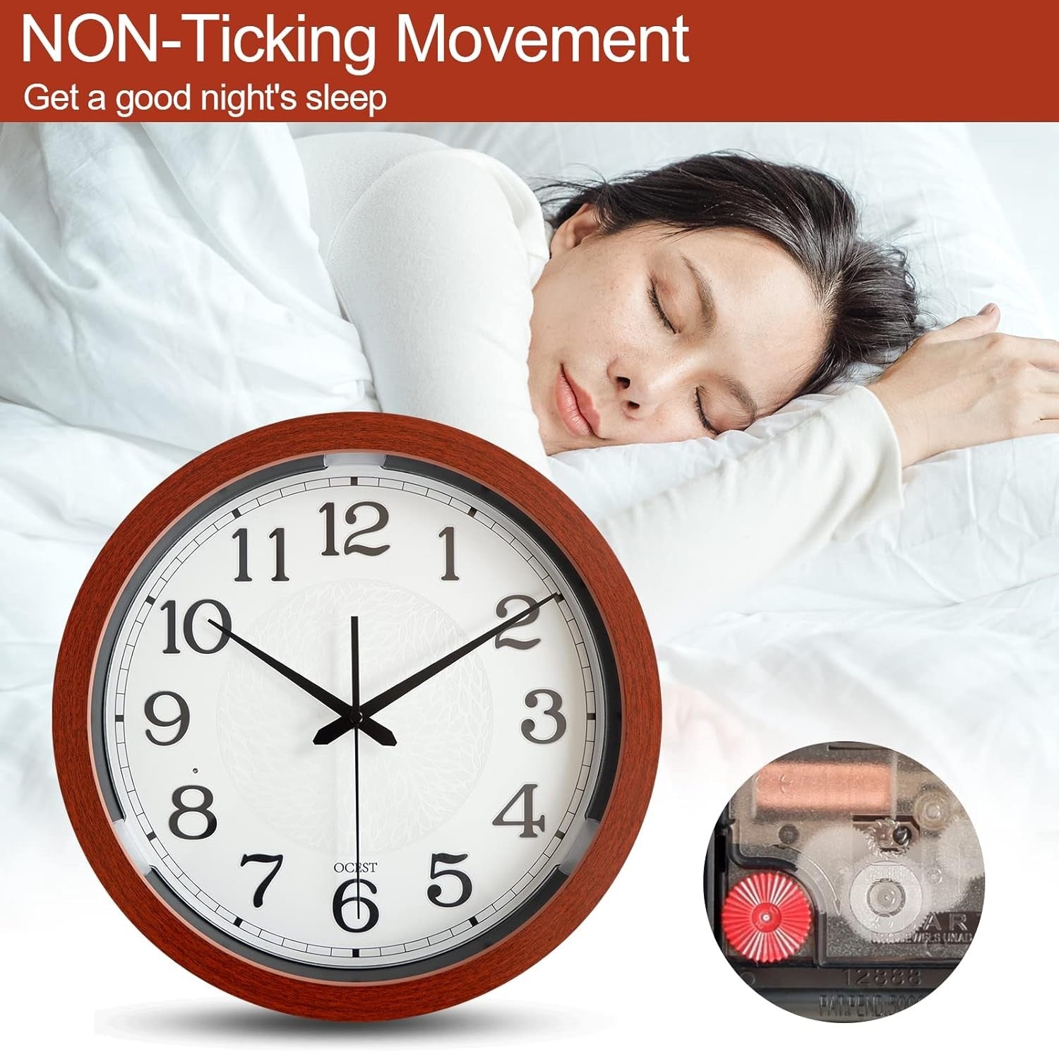 Luminous LED Wall Clock 13cm Silent Glow-in-Dark Large Display Bedroom Home Deco