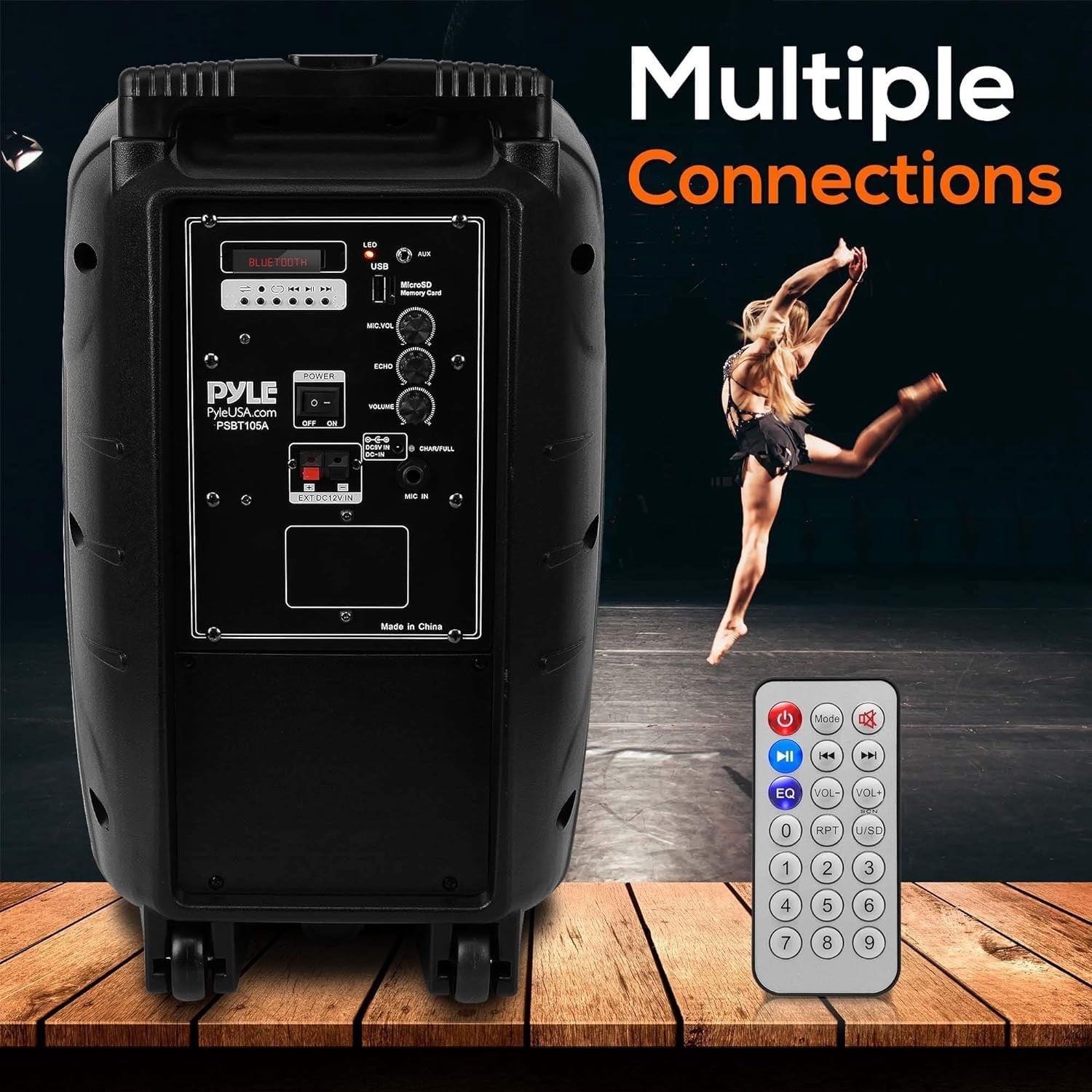 Pyle PA Music Box Portable Karaoke Speaker with Mic & Bluetooth