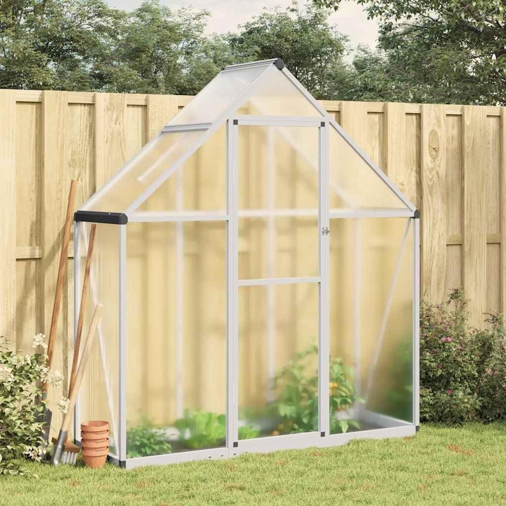 Compact Walk-In Greenhouse 169x58x195cm Silver Aluminium Frame UV Polycarbonate