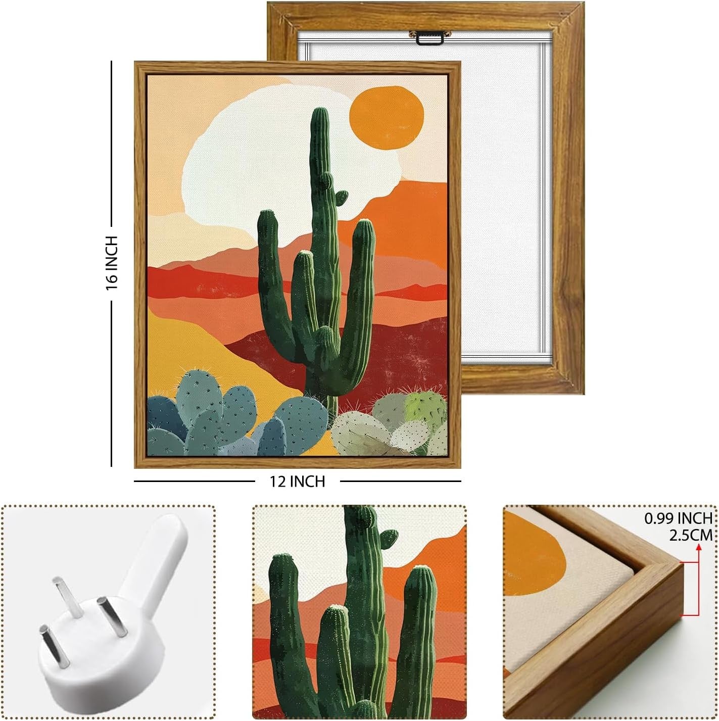 Framed Boho Canvas Wall Art 30x40cm Sunset Desert Print