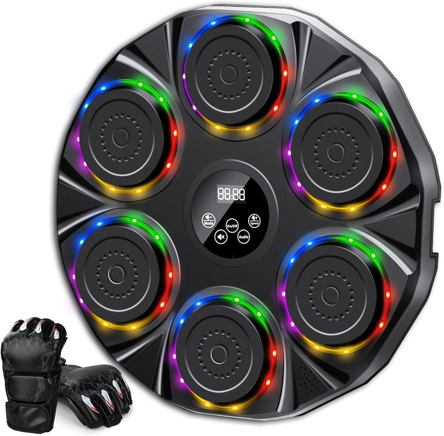 Music Boxing Machine LED Punch Pad Bluetooth Wall Mounted Home Fitness