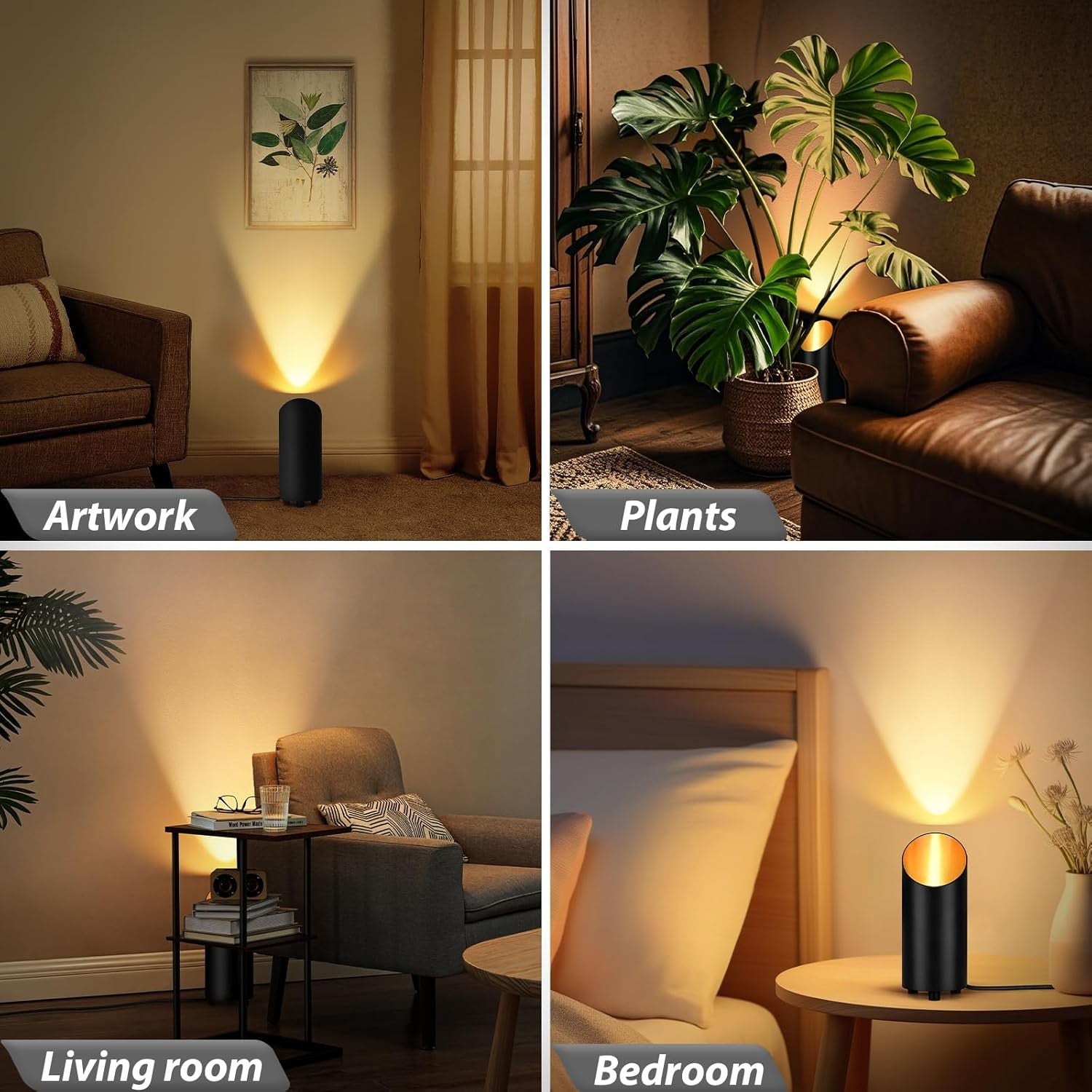 LED Uplight Floor Lamp Set of 2 IP44 2700K Warm White GU10 Indoor
