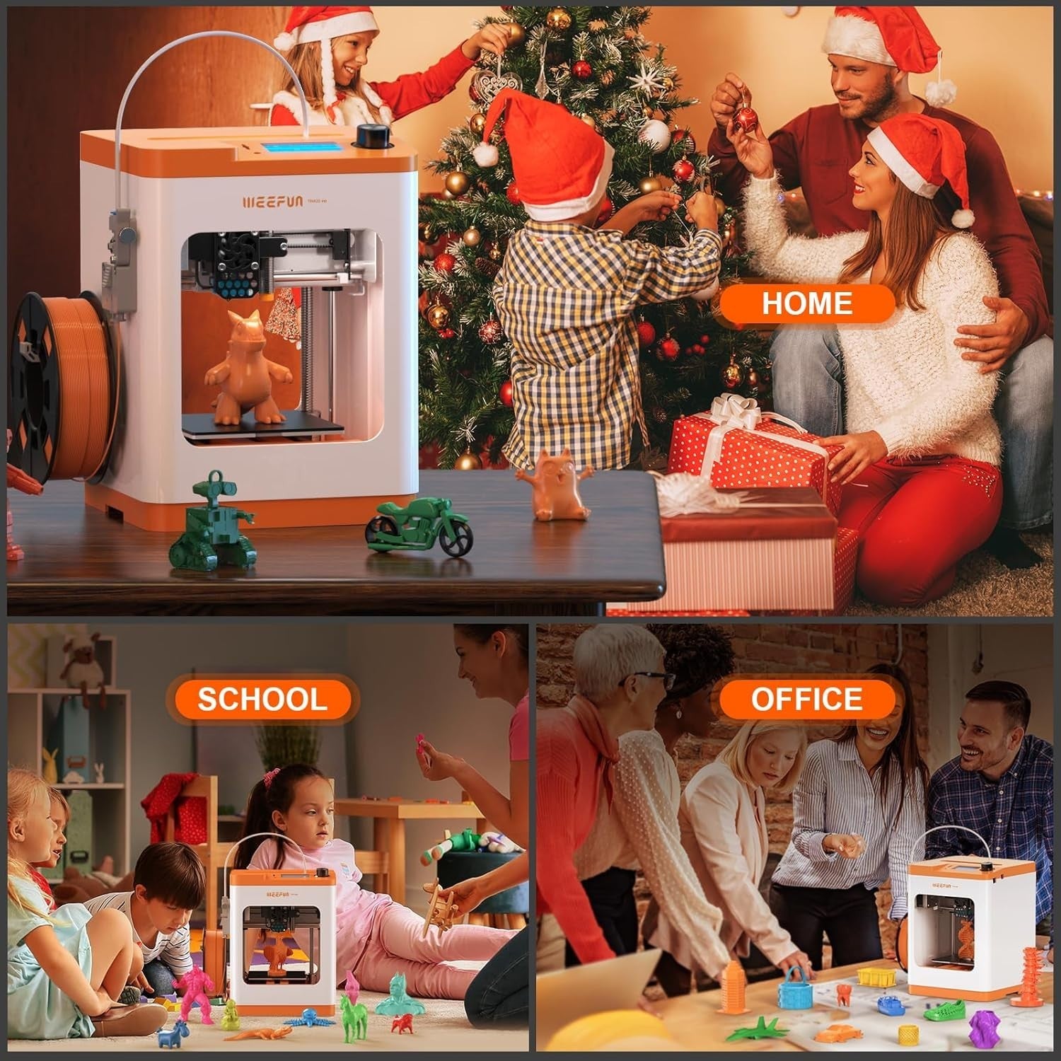 Mini WiFi 3D Printer Auto Level Silent Print Beginner Kids Ready Built