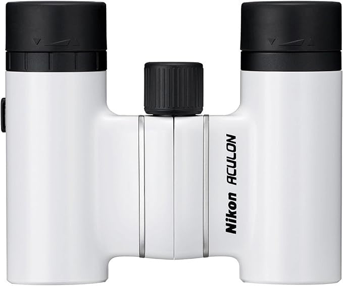 8x21 Compact White Binoculars | Lightweight Travel Optics | Bright HD View