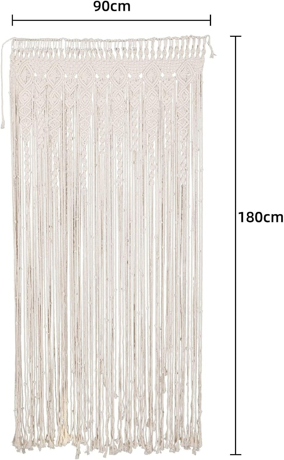 Macrame Curtain Wall Hanging 90x180cm Boho Handmade Cotton Decor