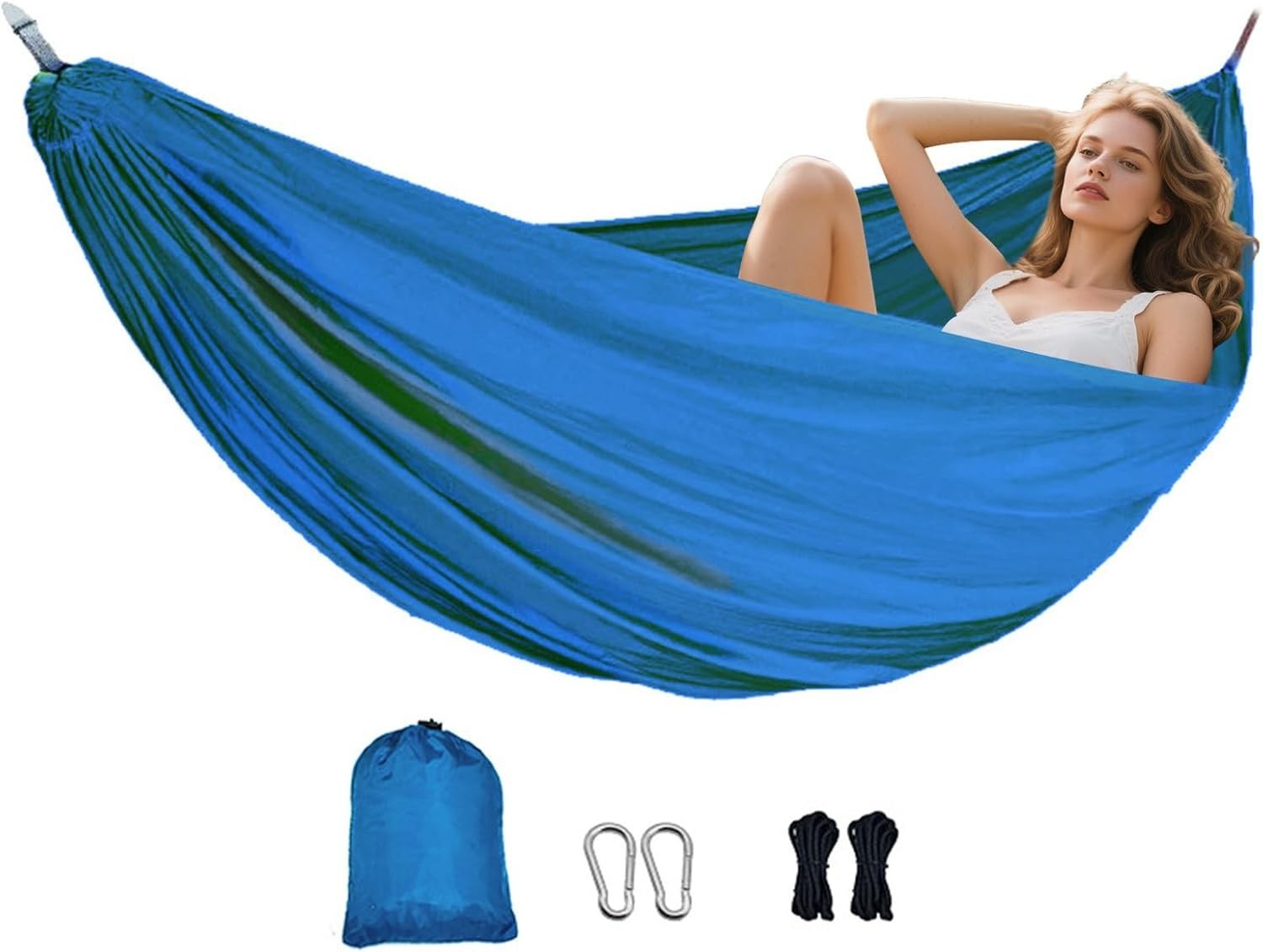 Camping Hammock Double/Single with Tree Straps – Tear-Resistant & Portable
