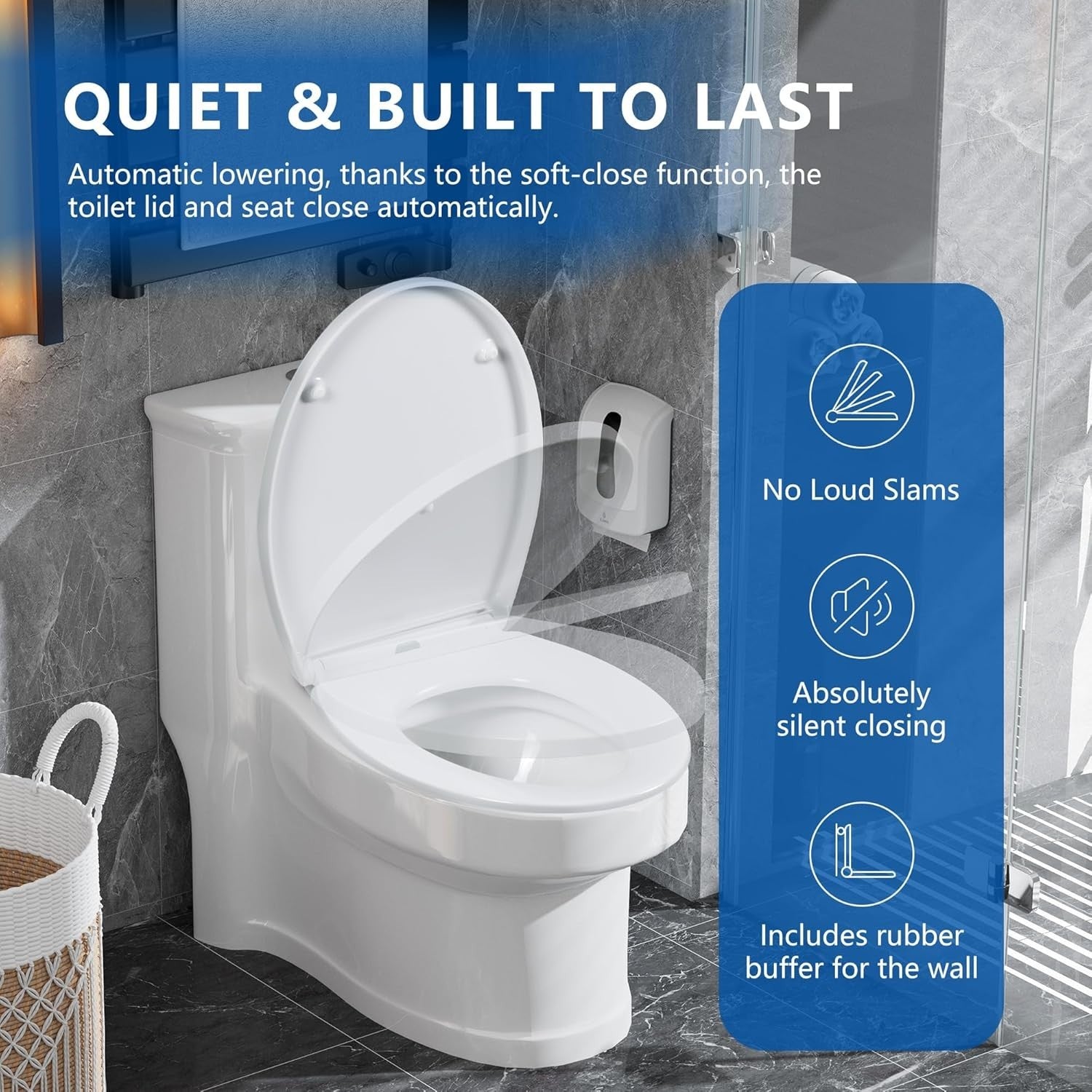 White Oval Toilet Seat Soft Close Quick Release Anti-Bacterial Top Fix 45x37cm