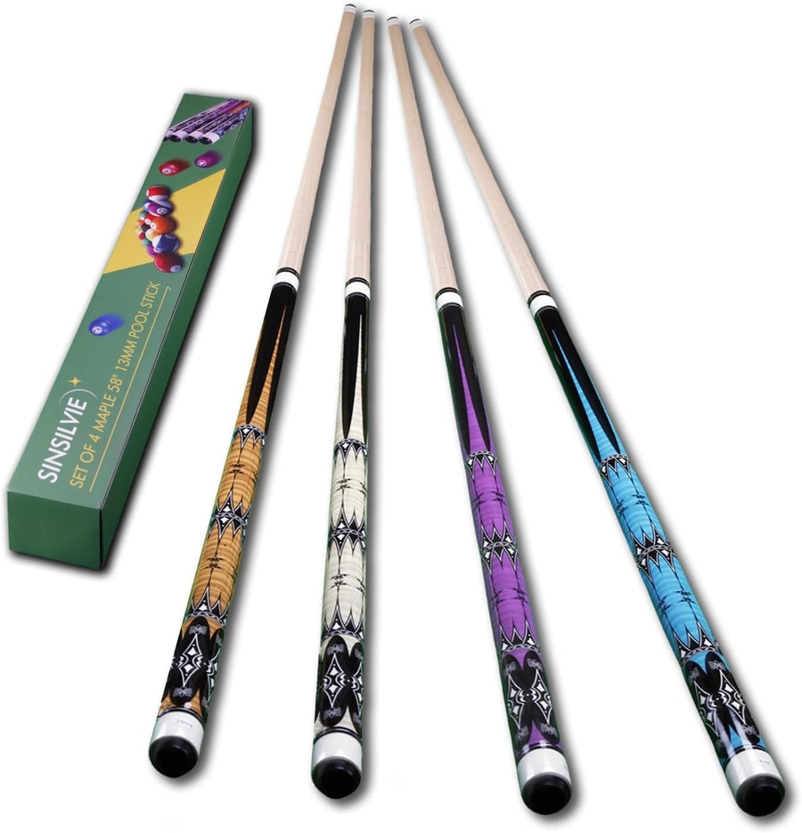 13mm 58 Inch 2 Piece Maple Pool Cue 19oz 20oz Billiard Stick