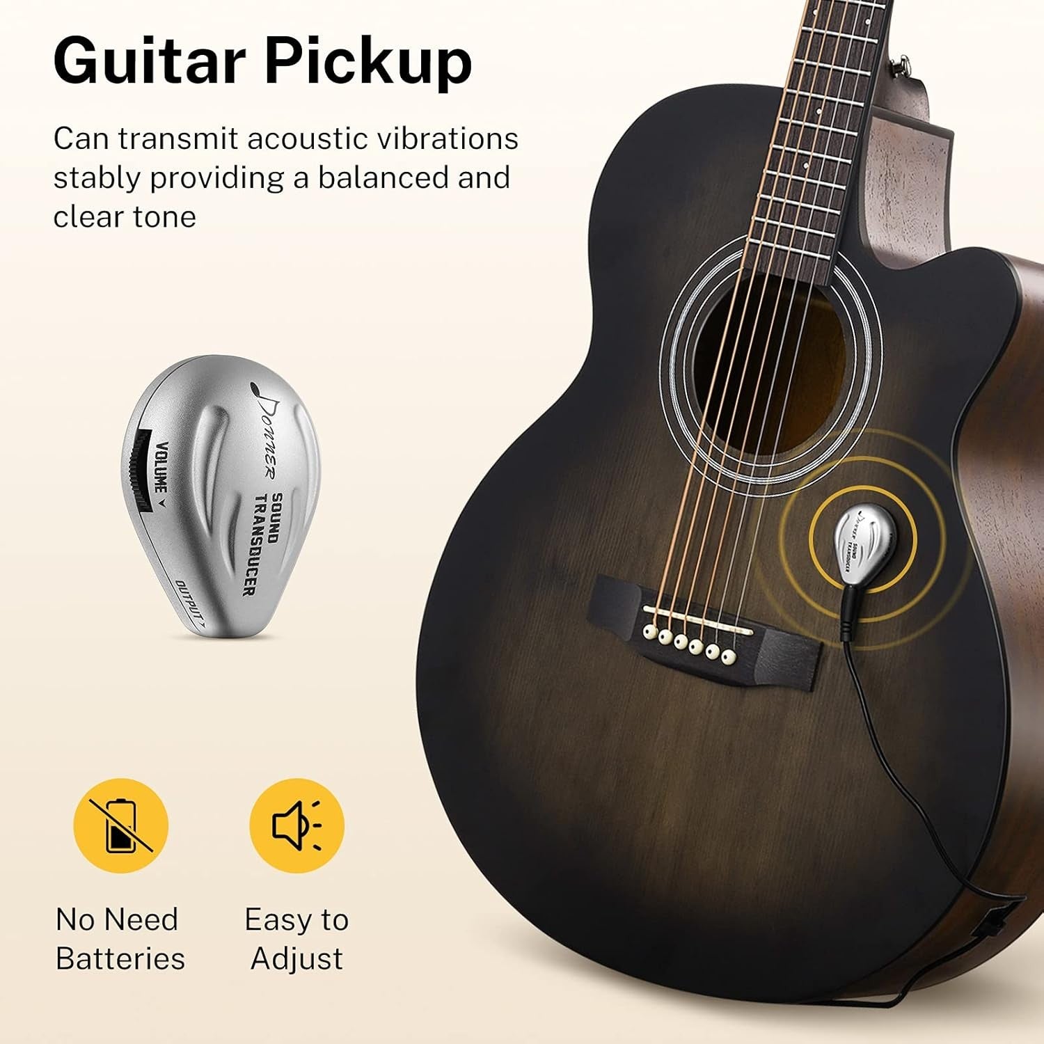 Full Size 4/4 Acoustic Guitar Starter Kit 40” Cutaway Black