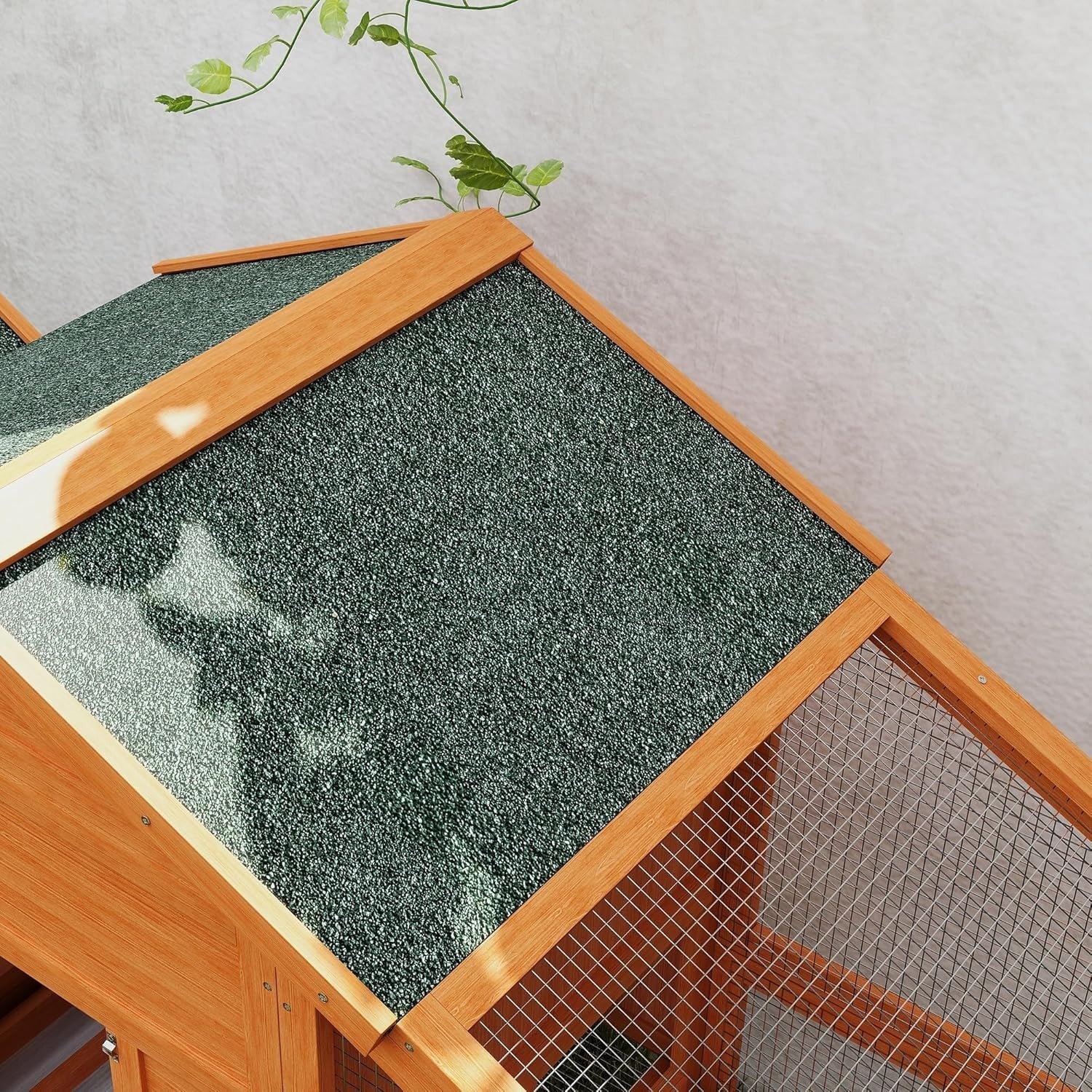 Wooden Chicken Coop with Run Nesting Box Slide Out Tray Ramp 4 Hens