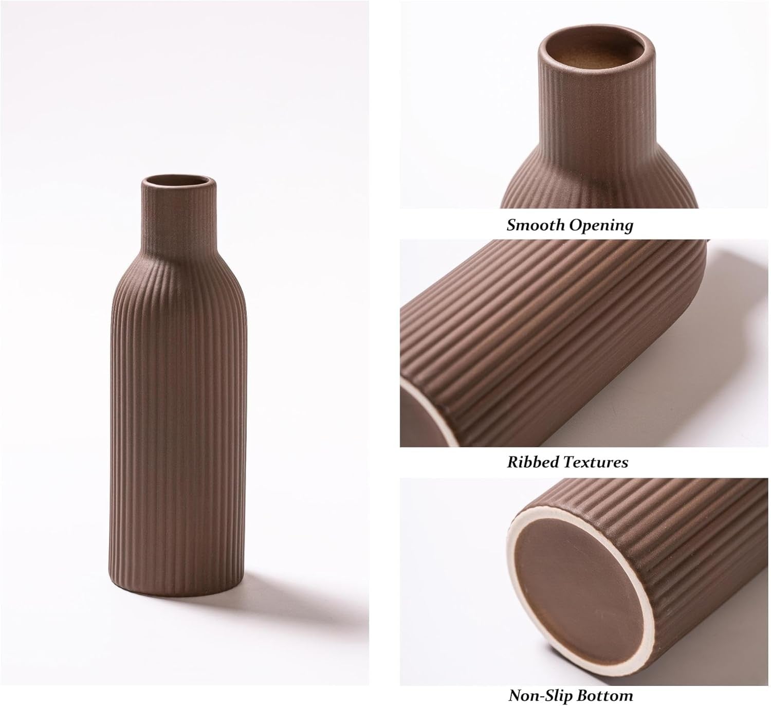 Ceramic Vase Set of 3 Farmhouse Pampas Grass Vases Boho Home Decor