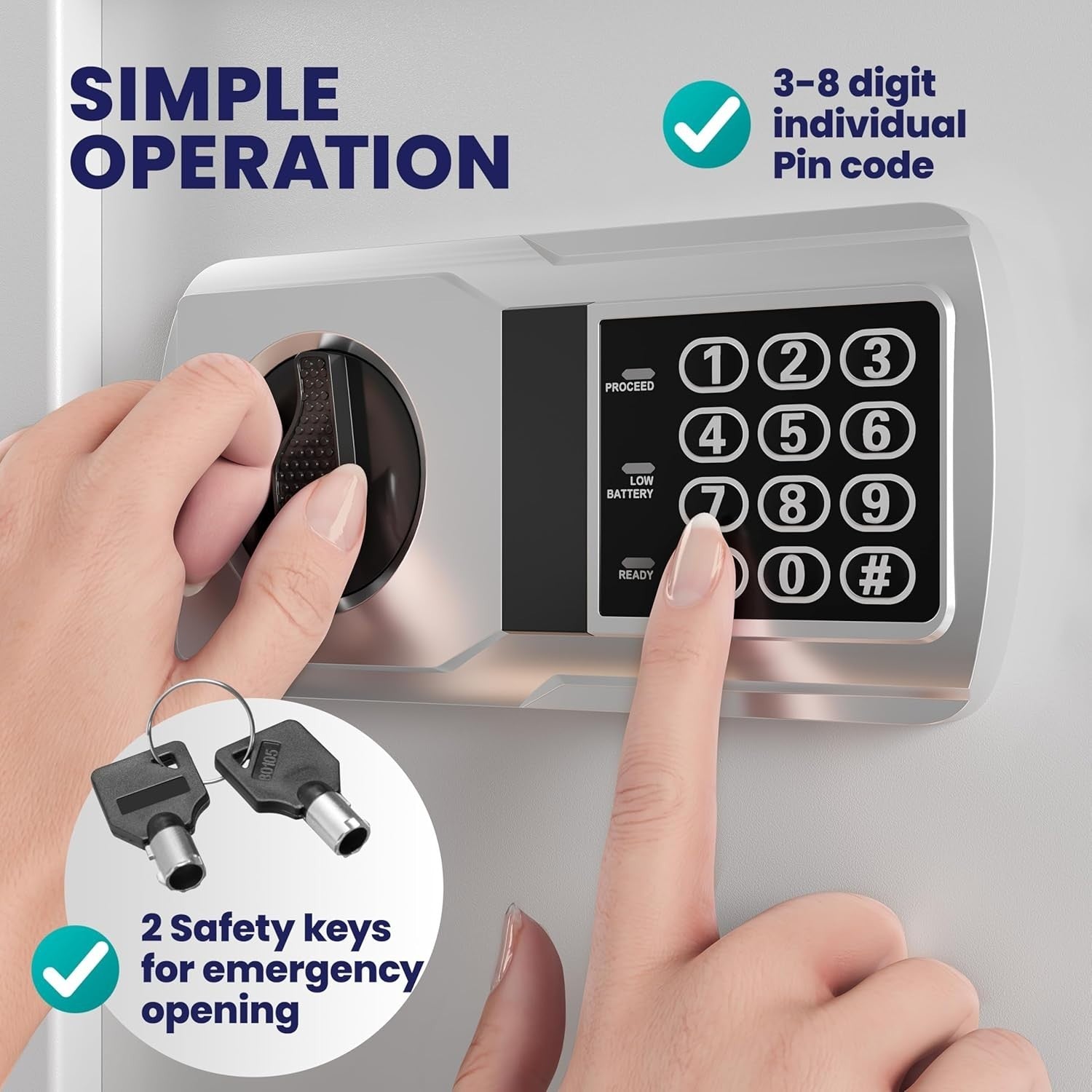 Electronic Safe Digital Keypad Lock 45L Steel Security Cash Safe Box