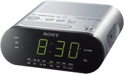 Portable AM/FM Radio with Alarm & Digital Clock, Compact Silver