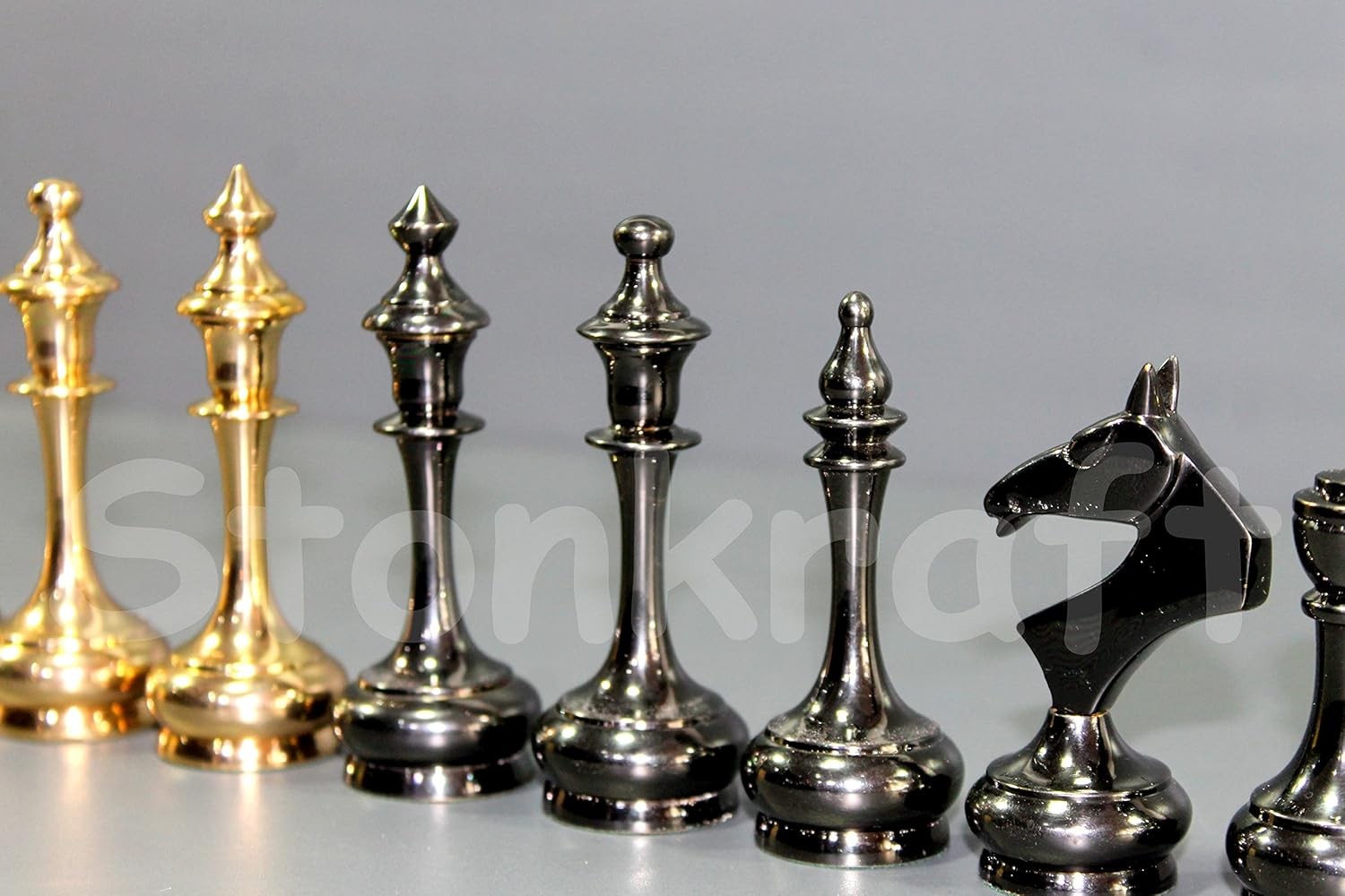 Premium Brass Staunton Chess Pieces Set | 3.75" King | Hand-Carved Metal
