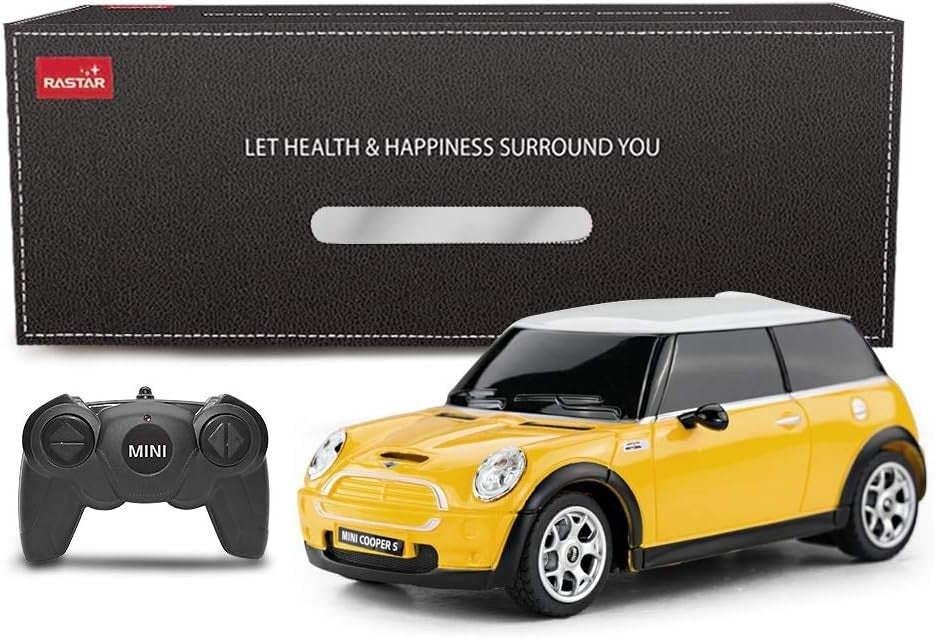 Mini Cooper S 1:24 RC Car – Yellow Remote Control Toy Car for Kids & Adults