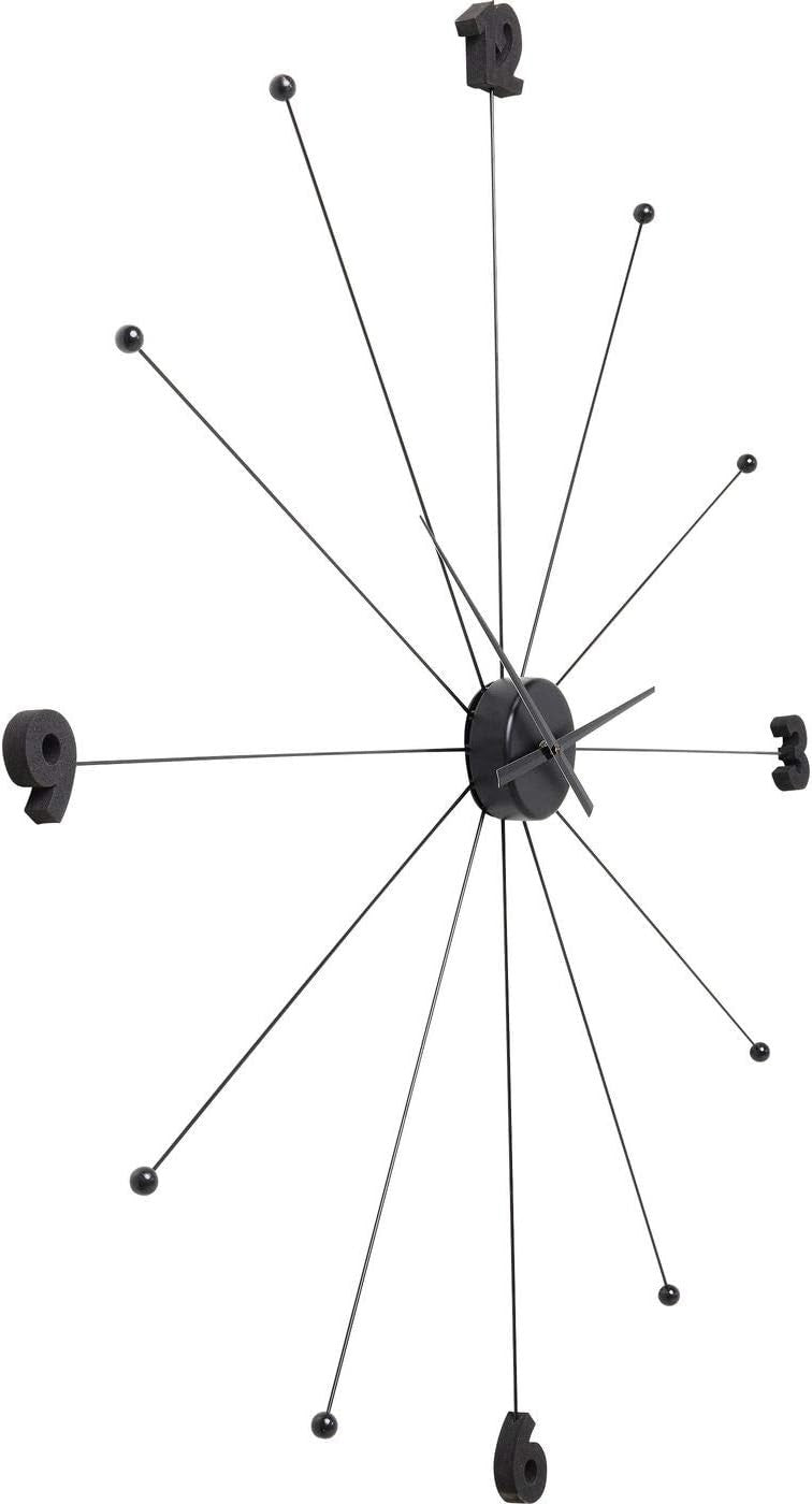 Modern Silent Wall Clock 100cm Large Black Decor Battery Round Art
