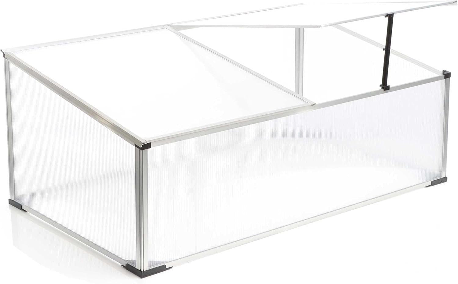 Aluminium Cold Frame Greenhouse 100x60x40cm Weatherproof for Herbs & Veg