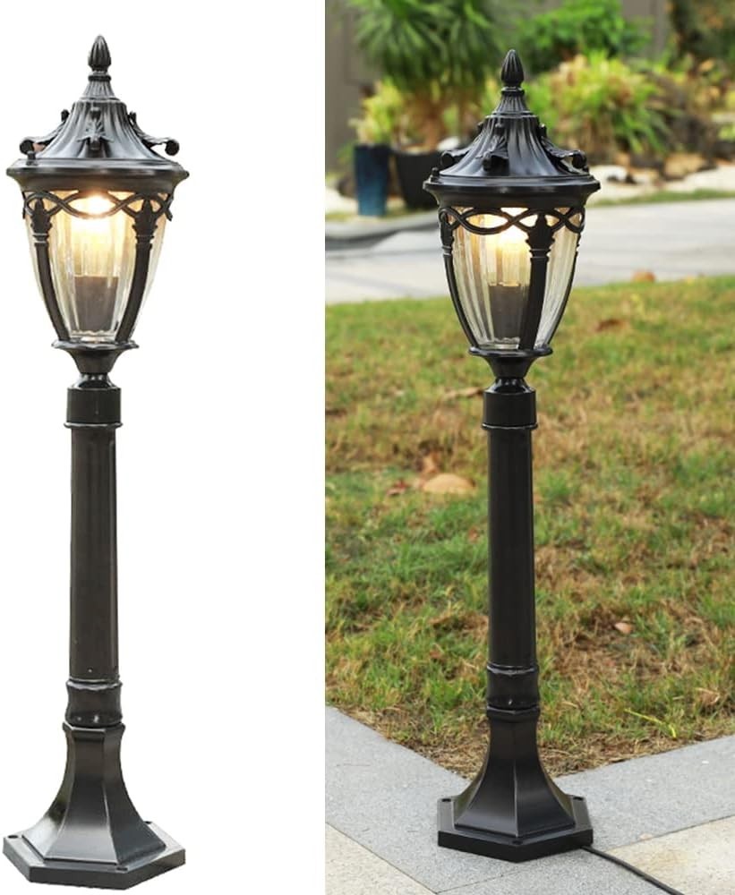Outdoor Post Light Retro Garden Lantern IP55 E27 60W Lamp (B)