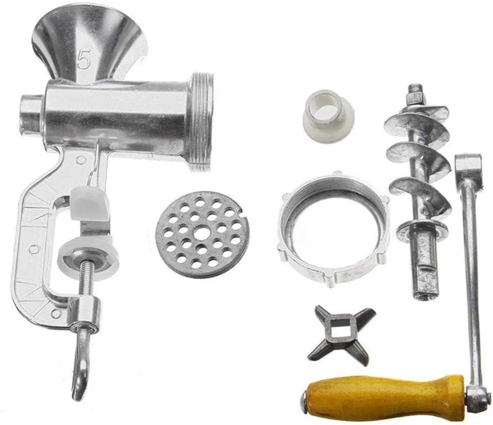 Manual Meat Grinder Sausage Stuffer Aluminium Mincer Table Clamp