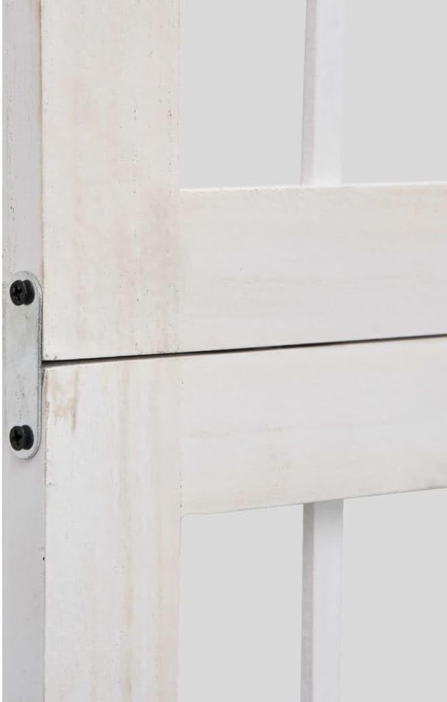 White Wood 4-Panel Room Divider 145x220cm Folding Privacy Screen Home Office