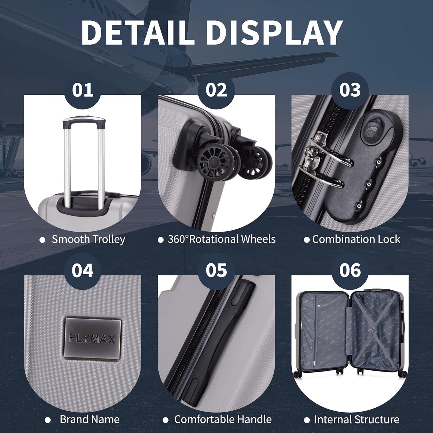 Extra Large Hold Suitcase 32in Ultra Lightweight ABS Hard Shell 4 Wheel