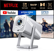 Smart 1080P Projector WiFi 6 Bluetooth Dolby 360° Auto Focus 4K