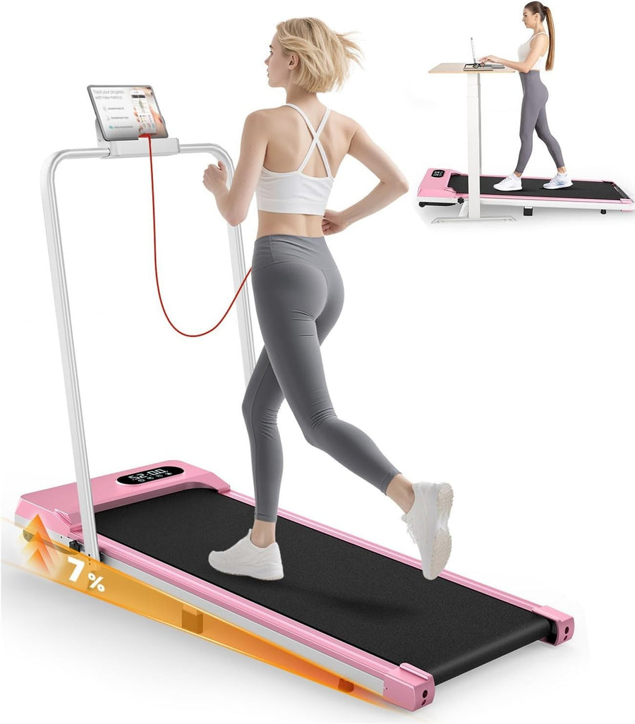 Folding Under Desk Treadmill 1-8KM/H Incline LED Display Quiet Home Gym