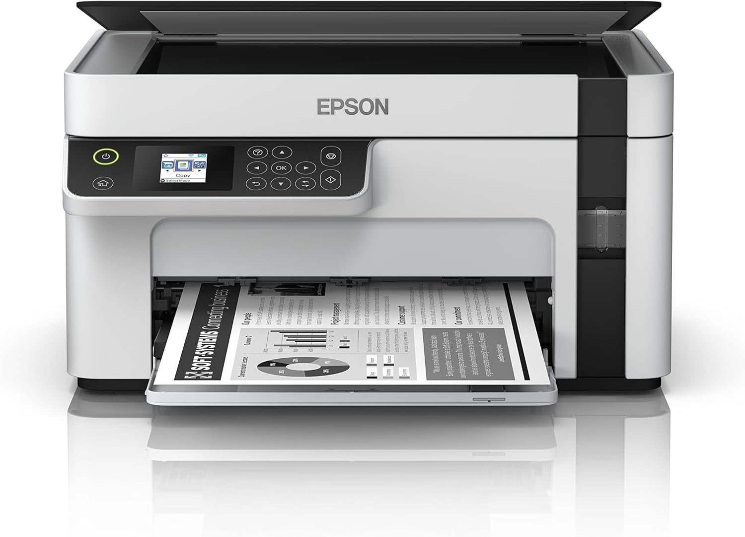 Black Mono Ink Tank Printer Wi-Fi A4 All-in-One Fast Duplex Print 70cps
