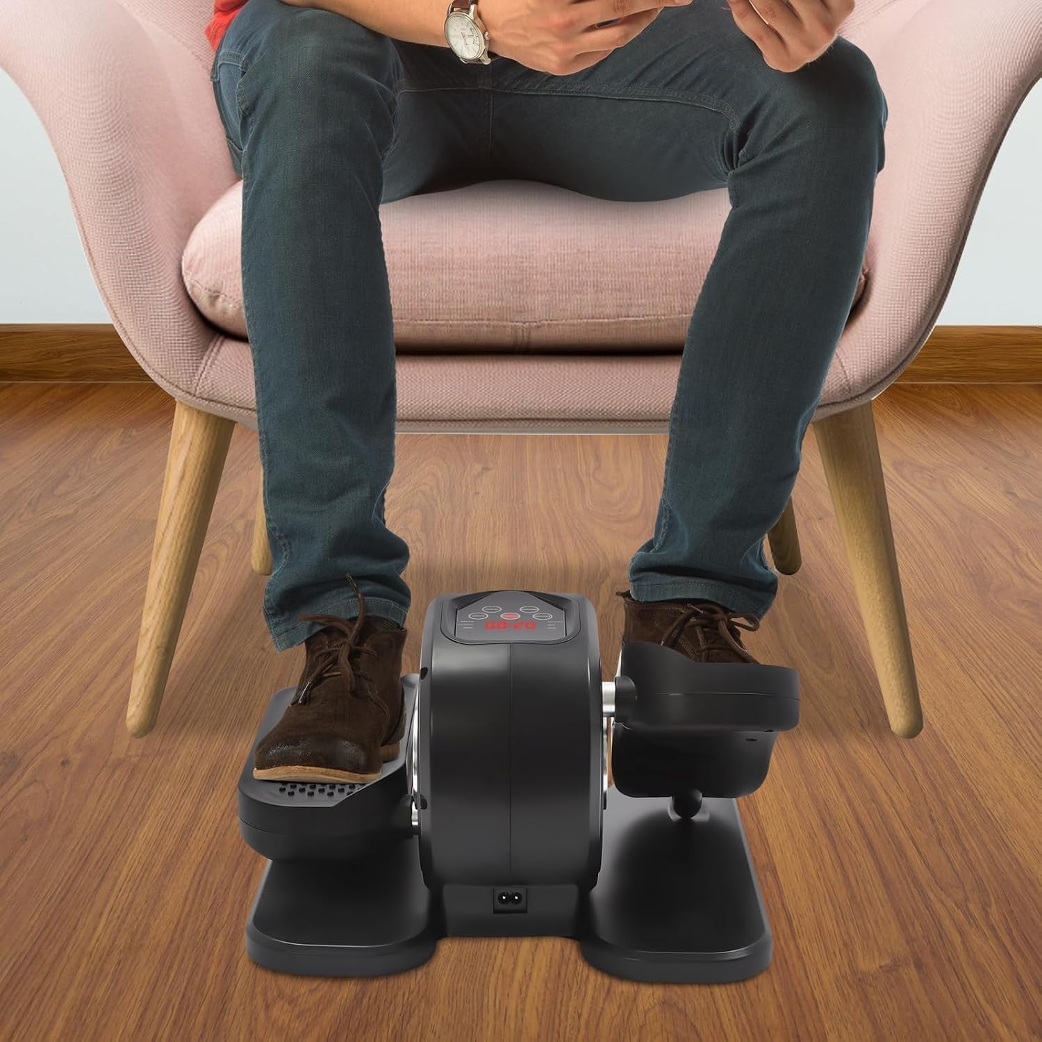 Under Desk Electric Elliptical Quiet Pedal Exerciser Remote LED 5 Speed
