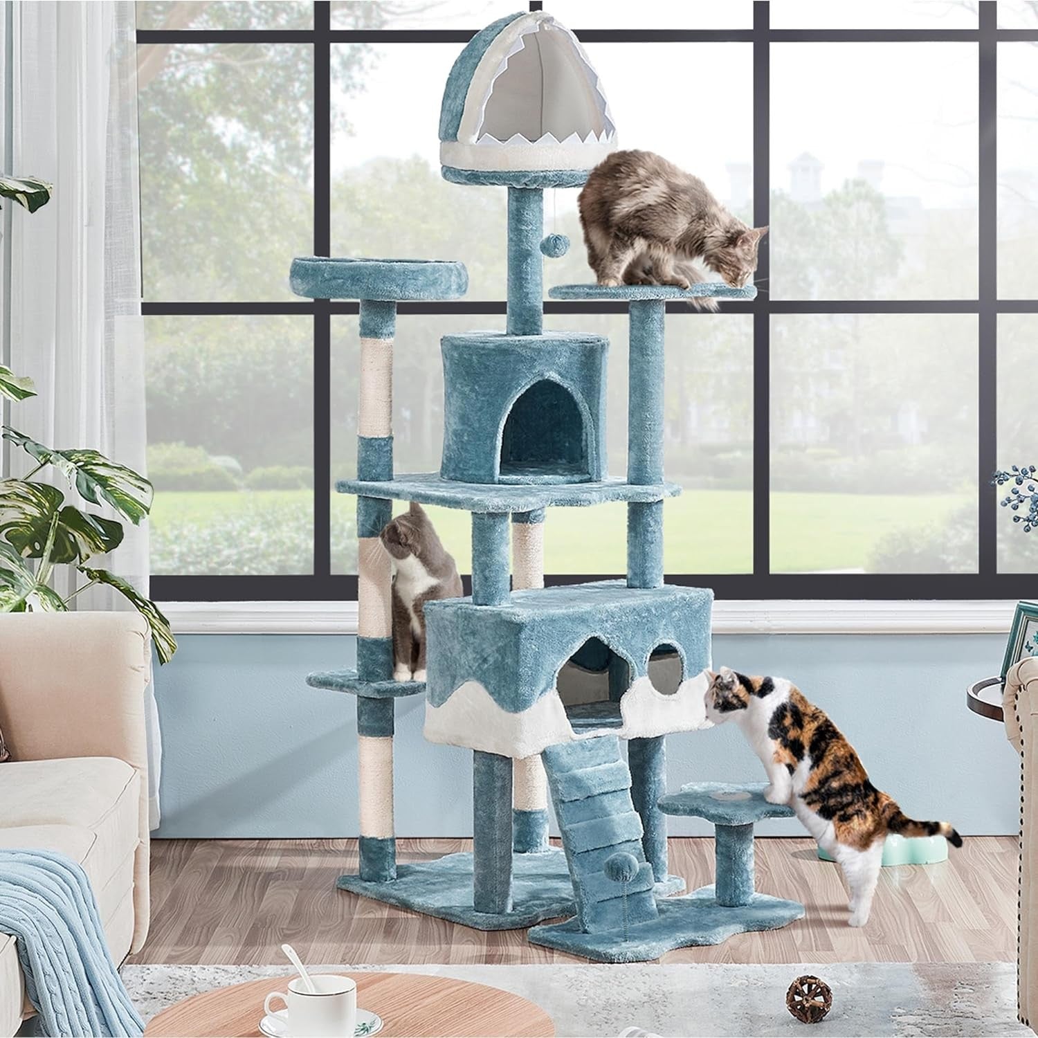 184cm Tall Cat Tree Tower Multi-Level Condo Scratching Posts Large Cats