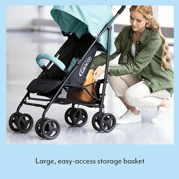 Lightweight Compact Stroller Travel Pushchair Multi-Recline 0-15kg Cherry