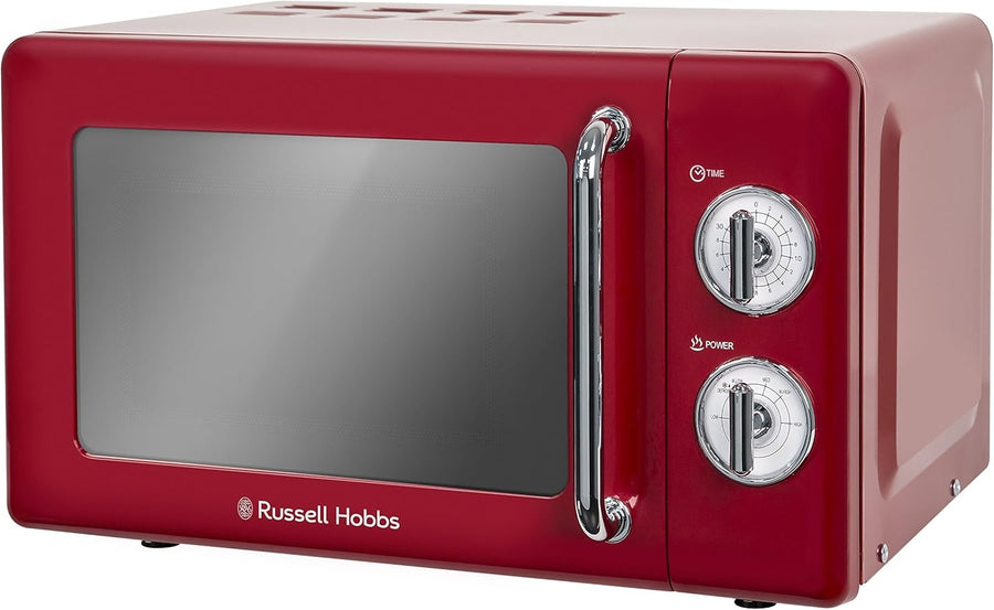 17L Retro Red Microwave 700W Solo 5 Power Levels Manual Timer