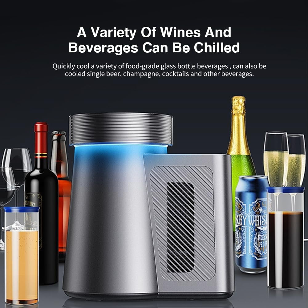 Tabletop Wine Cooler Intelligent Chiller 750ml Bottle 2–20°C Portable