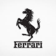 Ferrari Metal Wall Art Car Logo Decor Black 74x47.6cm Garage