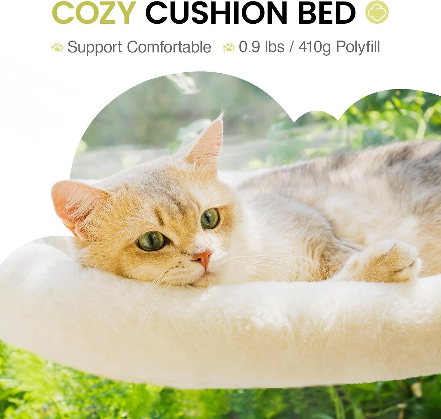 Plush Cat Window Hammock Foldable Perch Bed Large Sturdy 18kg Camel